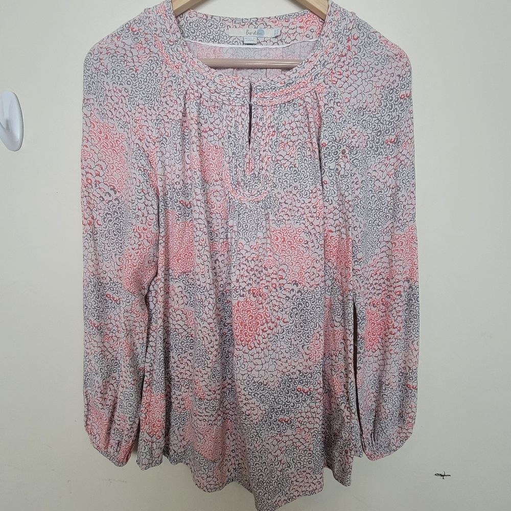 Boden WA452 Floral Brondesbury Long Sleeve Blouse US 8